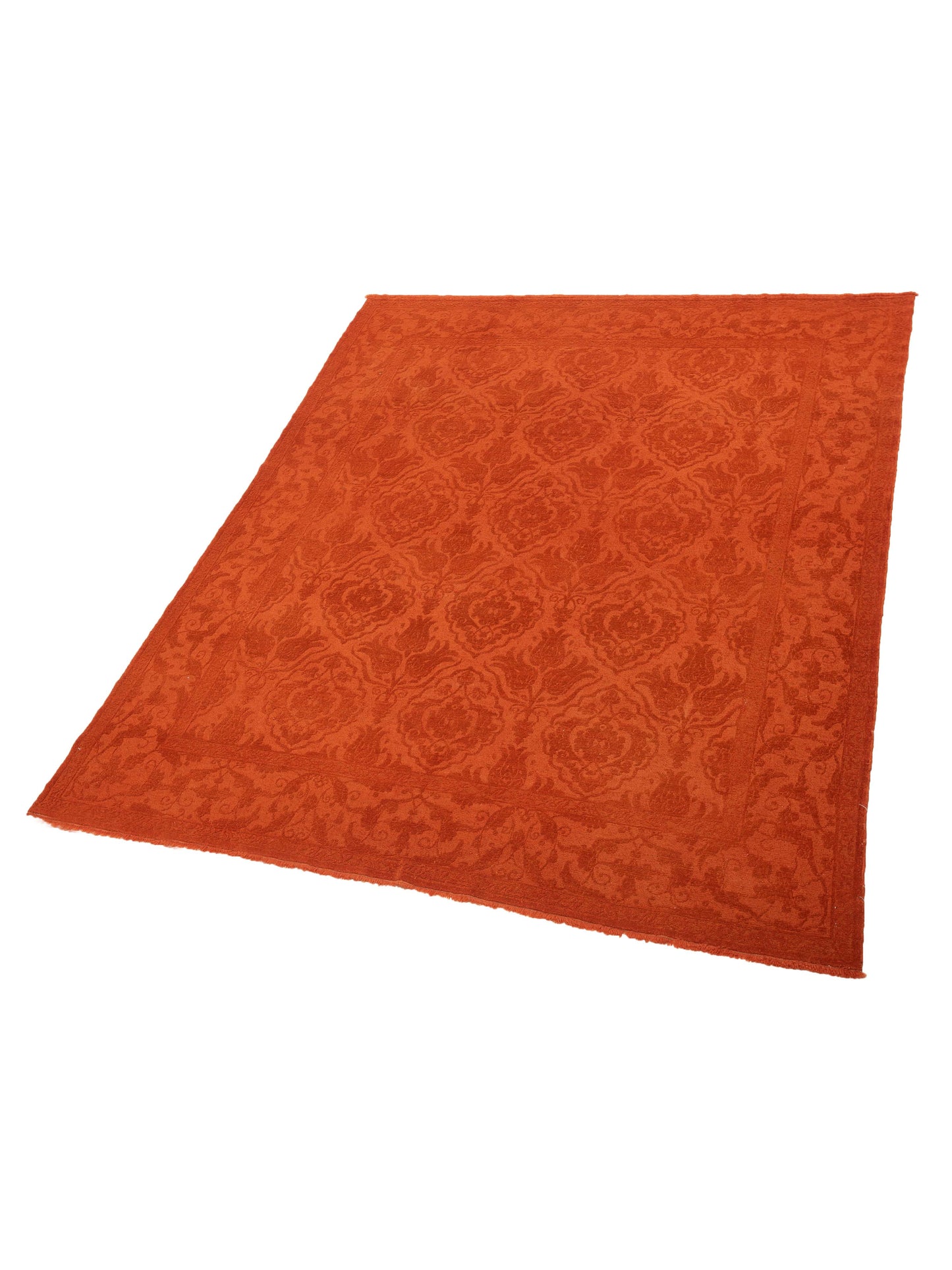 Rechromia Orange Orange 8.4x9.11 Hand Knotted Rug