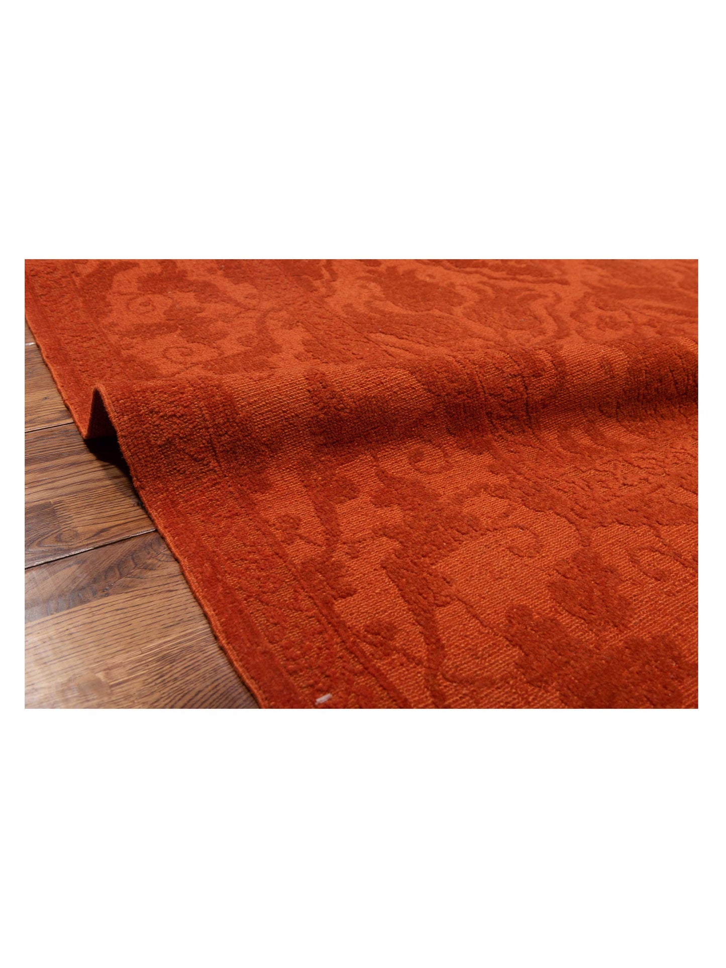 Rechromia Orange Orange 8.4x9.11 Hand Knotted Rug