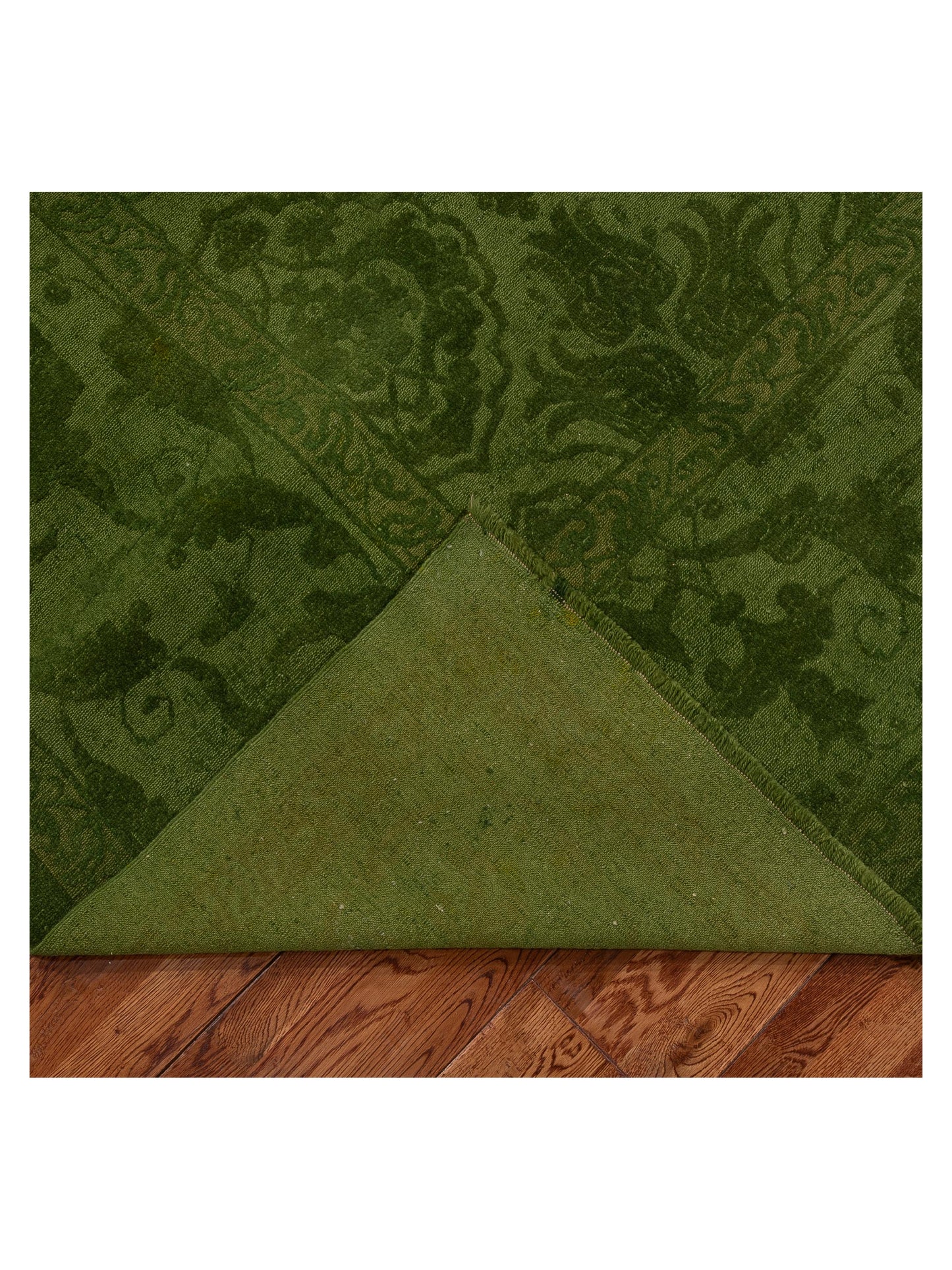 Rechromia Green Green 12.1x14.7 Hand Knotted Rug