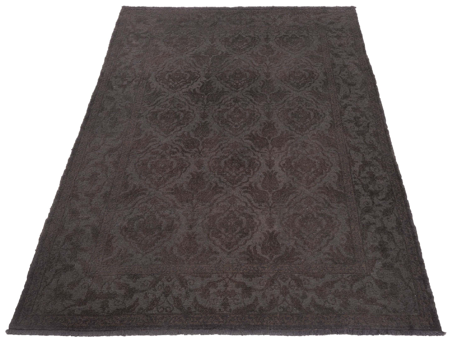Rechromia Dark Gray Dark Gray 6.3x8.10 Hand Knotted Rug