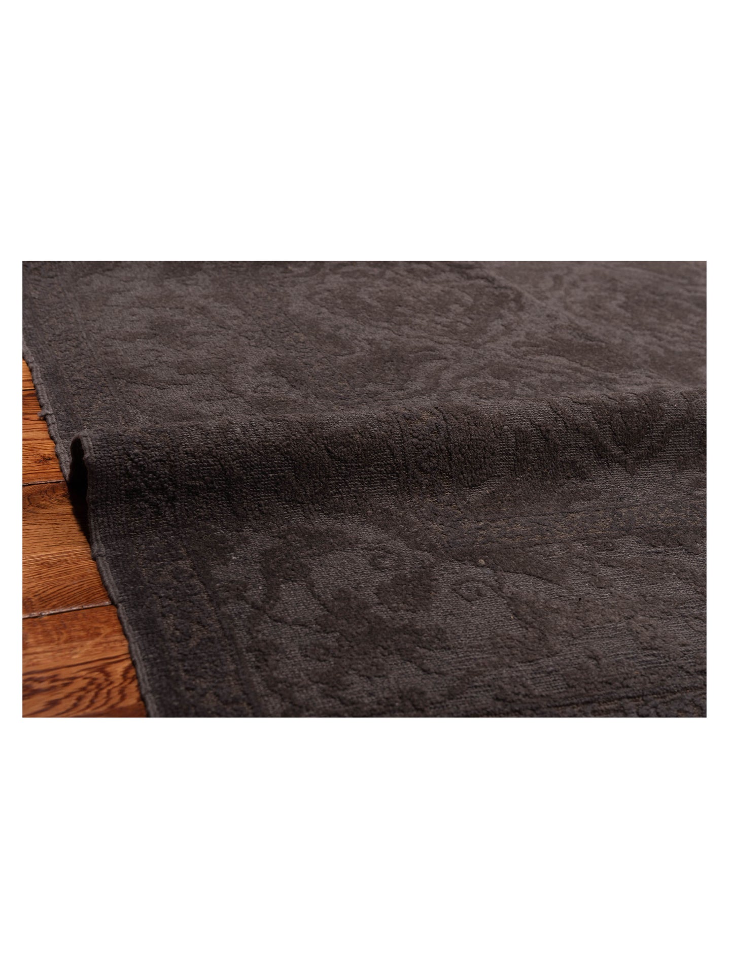 Rechromia Dark Gray Dark Gray 6.3x8.10 Hand Knotted Rug