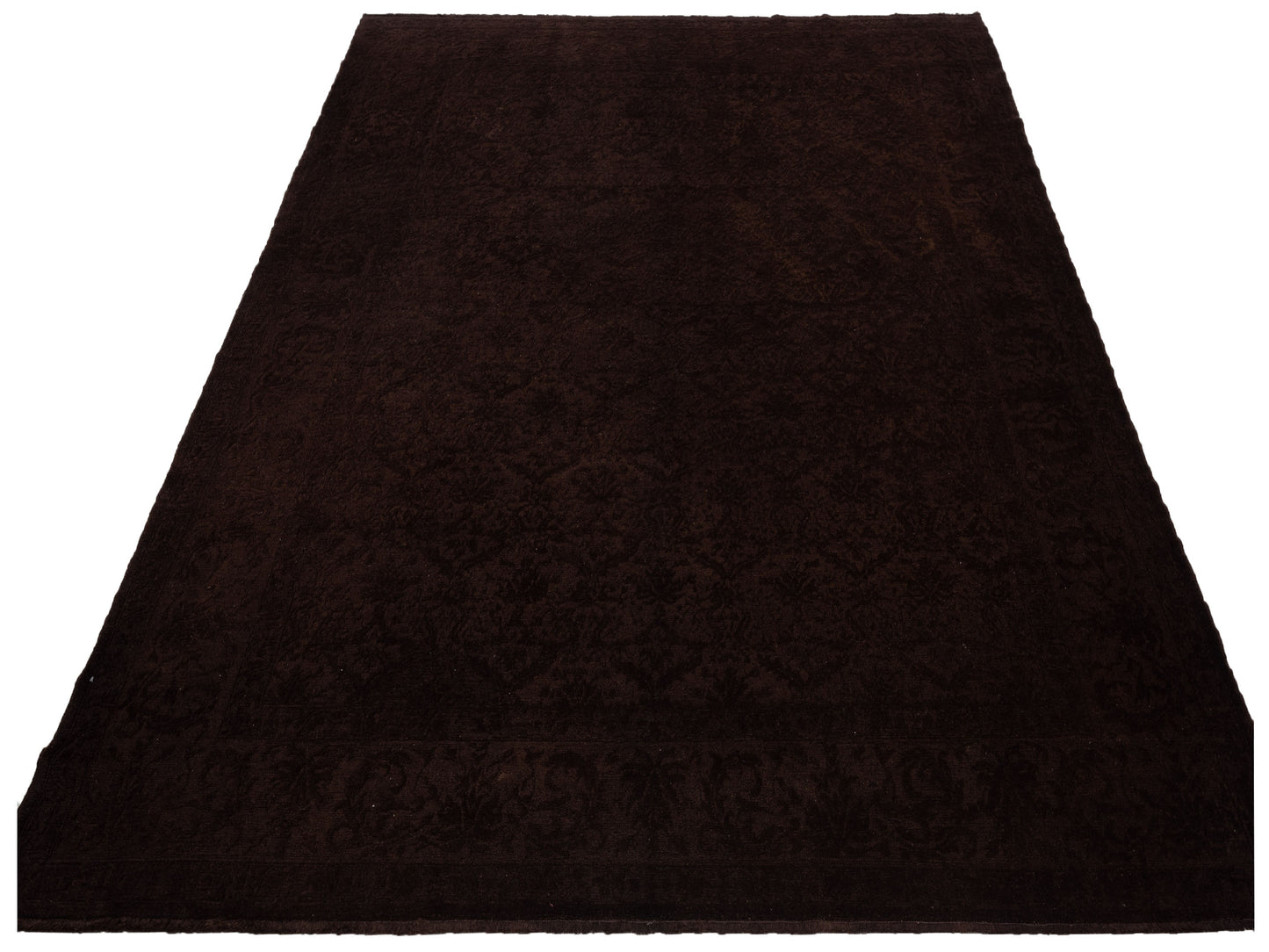 Rechromia Dark Brown Dark Brown 9.4x11.9 Hand Knotted Rug