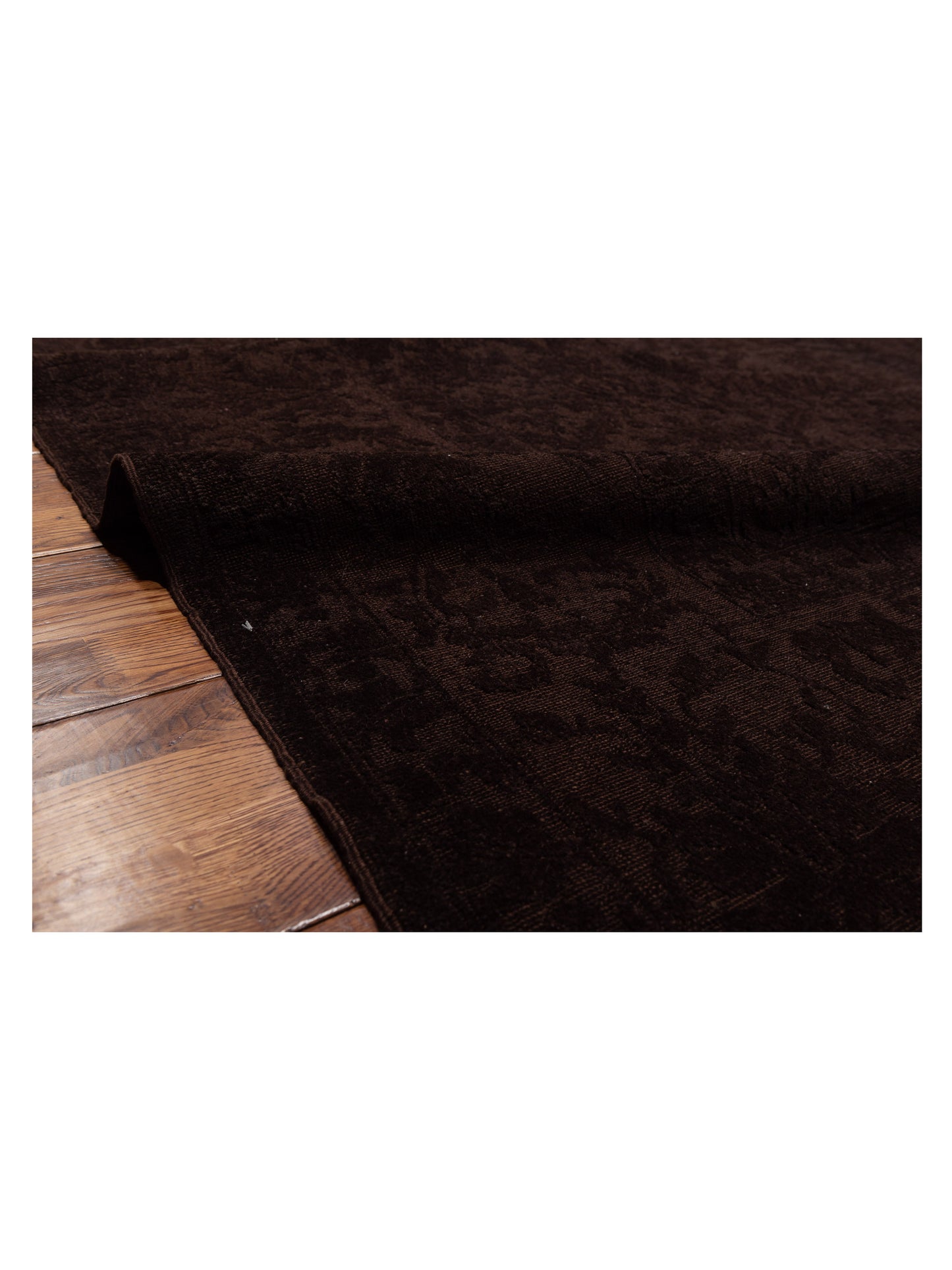 Rechromia Dark Brown Dark Brown 9.4x11.9 Hand Knotted Rug