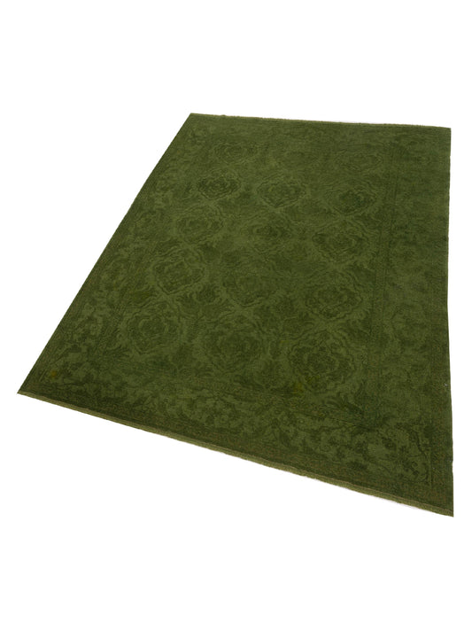 Rechromia Green Green 6.4x8.10 Hand Knotted Rug