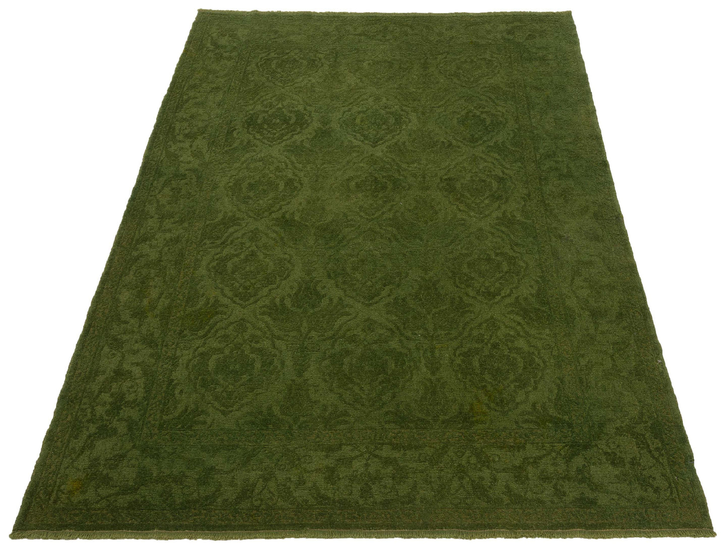 Rechromia Green Green 6.4x8.10 Hand Knotted Rug