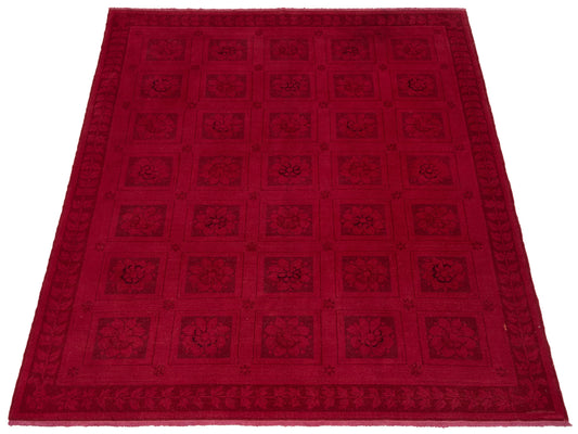Vintage Red 8.4x9.5 Hand Knotted Rug