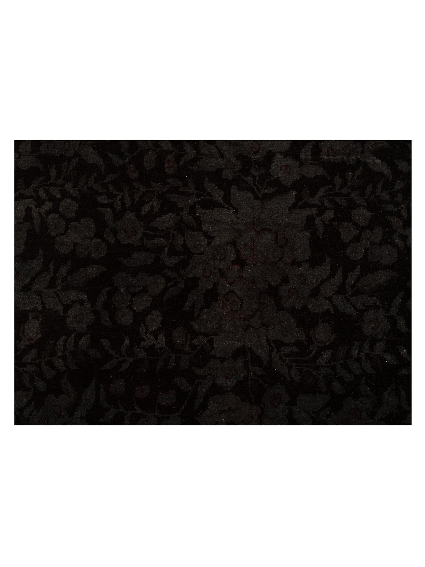 Vintage Black Gray 8.2x10.6 Hand Knotted Rug