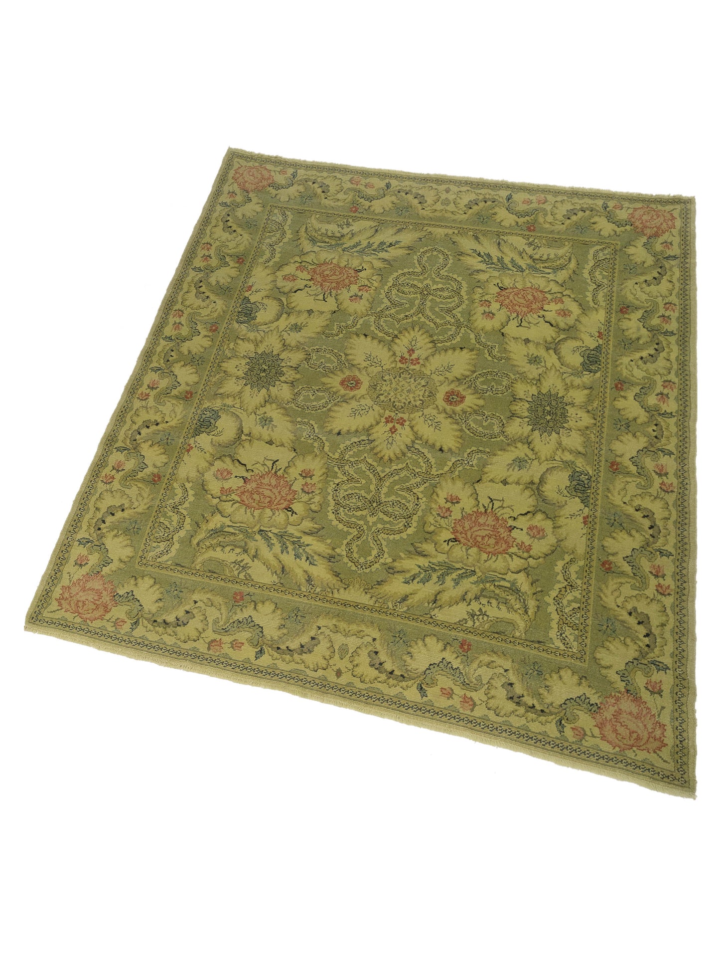 Vintage Green 8.4x10.1 Hand Knotted Rug