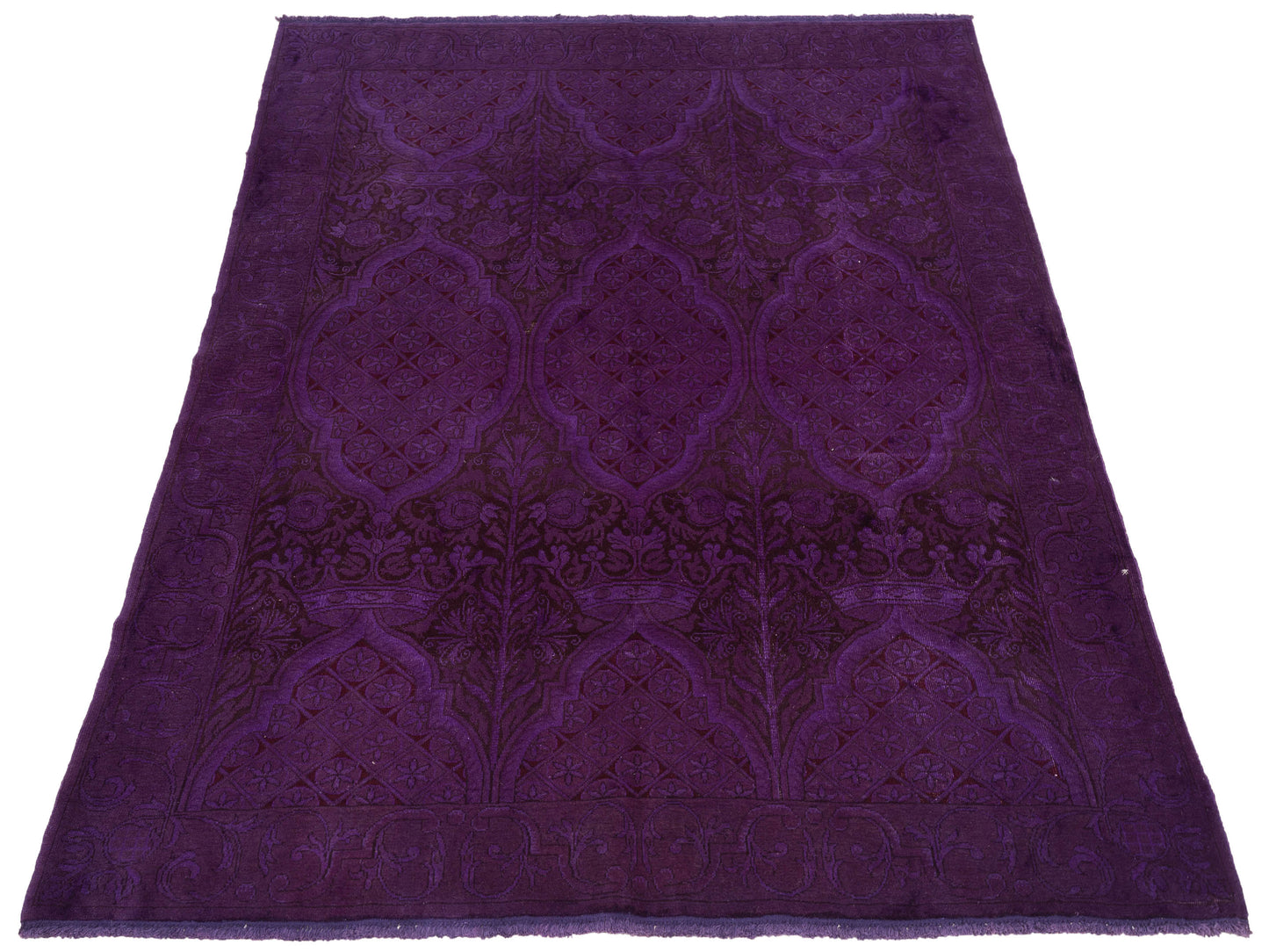 Vintage Purple 5.10x7.5 Hand Knotted Rug