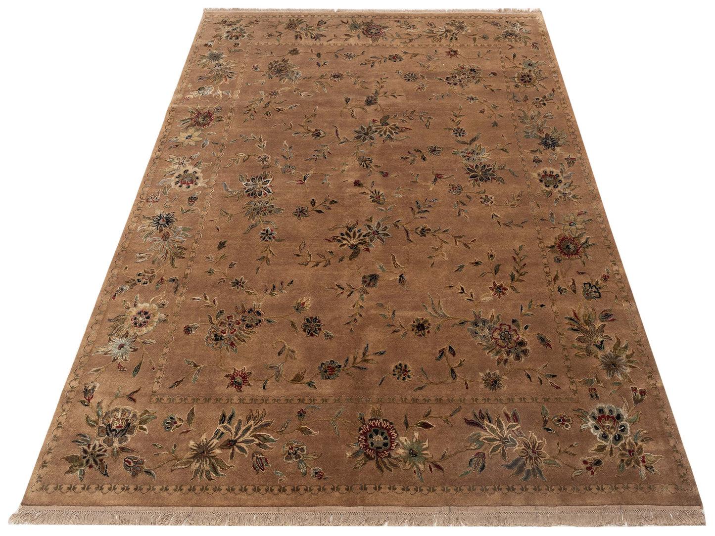 Javira Silk Brown Brown 7.10x10.3 Hand Knotted Rug