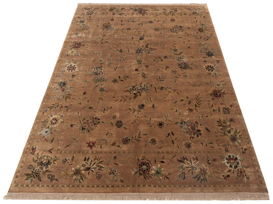 Javira Silk Brown Brown 7.10x10.3 Hand Knotted Rug