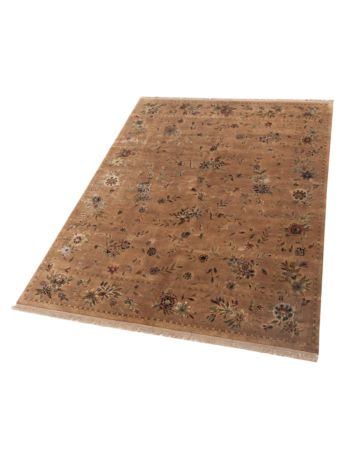 Javira Silk Brown Brown 7.10x10.3 Hand Knotted Rug