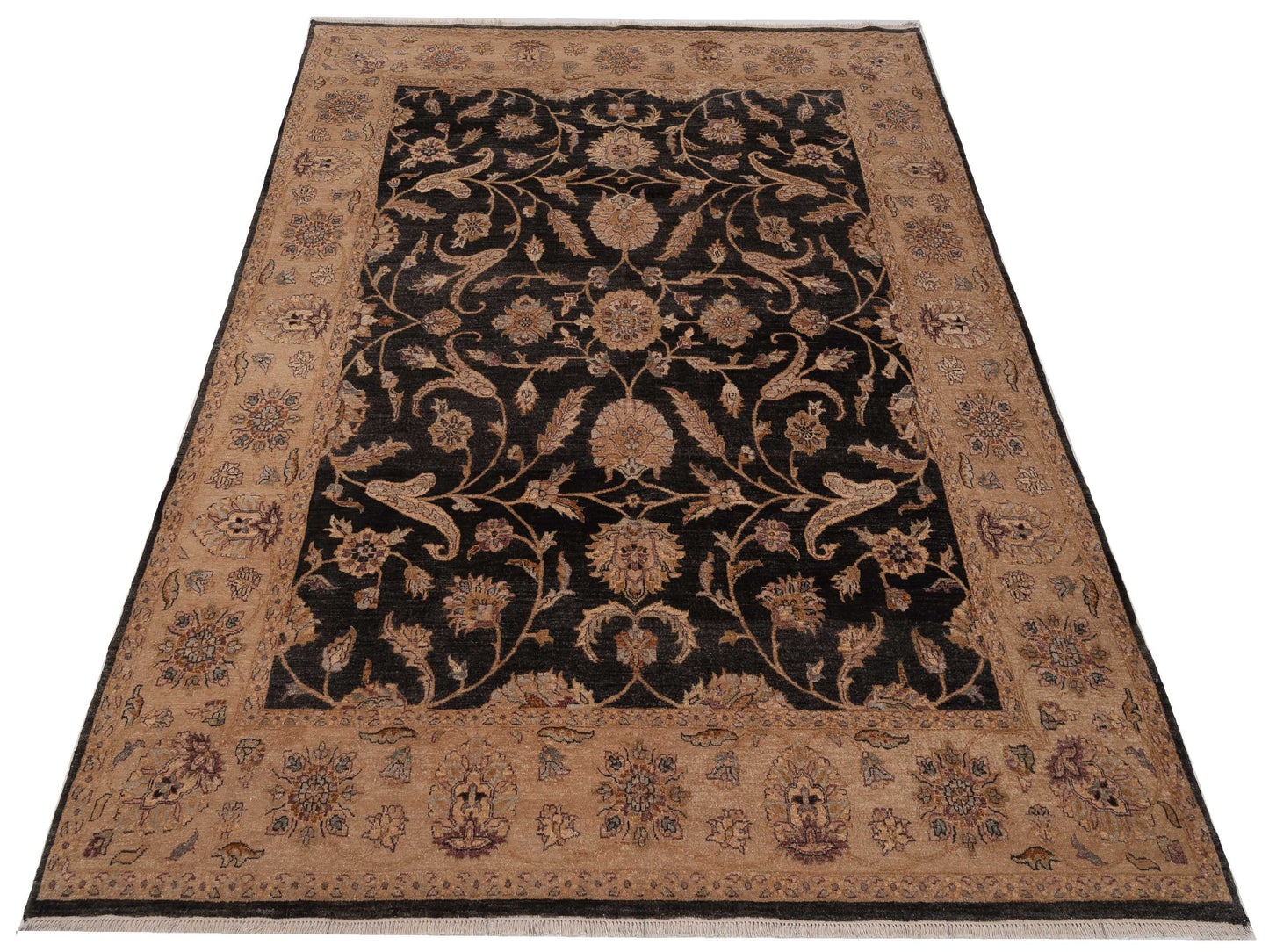 Zardun Black Ivory 8x9.10 Hand Knotted Rug