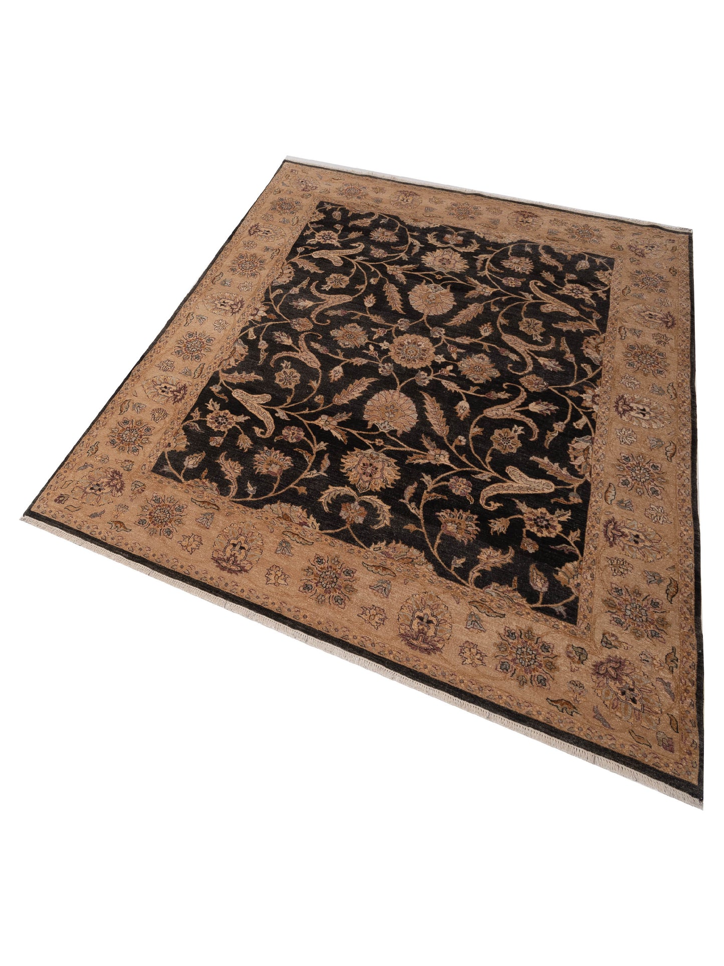 Zardun Black Ivory 8x9.10 Hand Knotted Rug