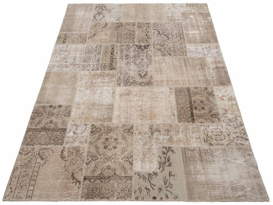 Patchwork Silver 8.2x9.10 Hand Knotted Rug