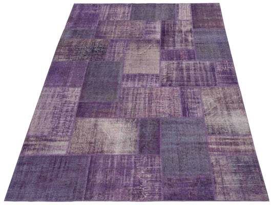 Patchwork Purple 8.3x11.6 Hand Knotted Rug