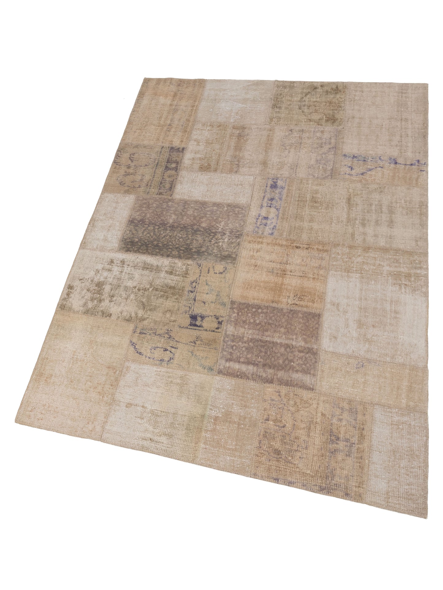 Patchwork Natural 6.11x10.11 Hand Knotted Rug