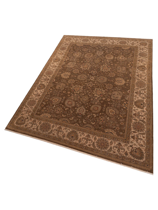 Jallira Brown Ivory 9x12.11 Hand Knotted Rug