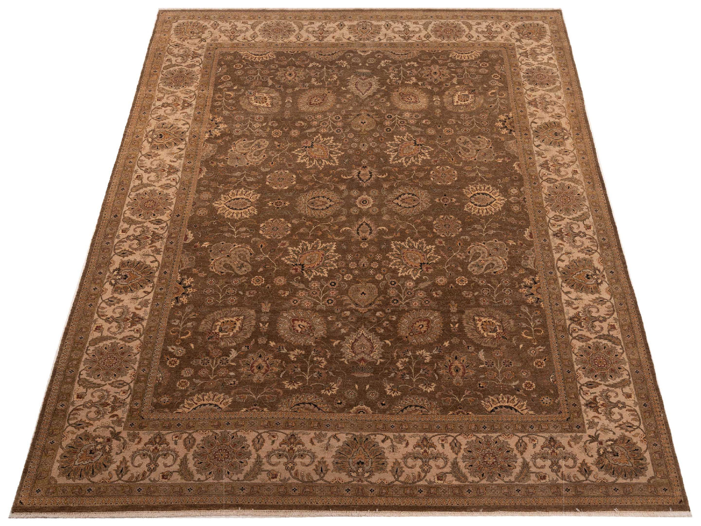 Jallira Brown Ivory 9x12.11 Hand Knotted Rug