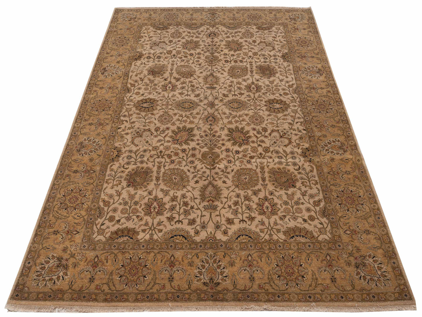 Jallira Ivory Gold 7.5x11.3 Hand Knotted Rug
