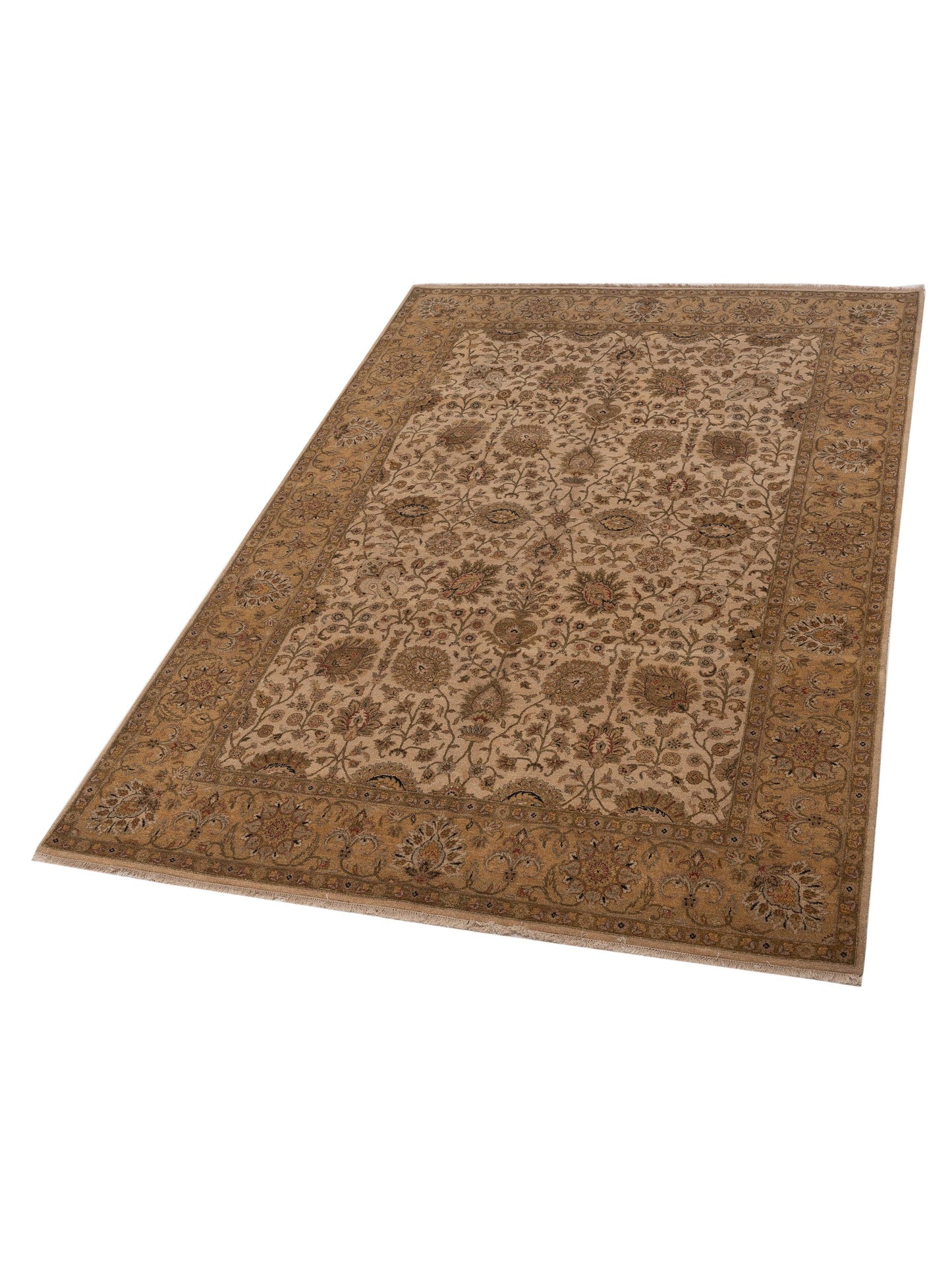 Jallira Ivory Gold 7.5x11.3 Hand Knotted Rug