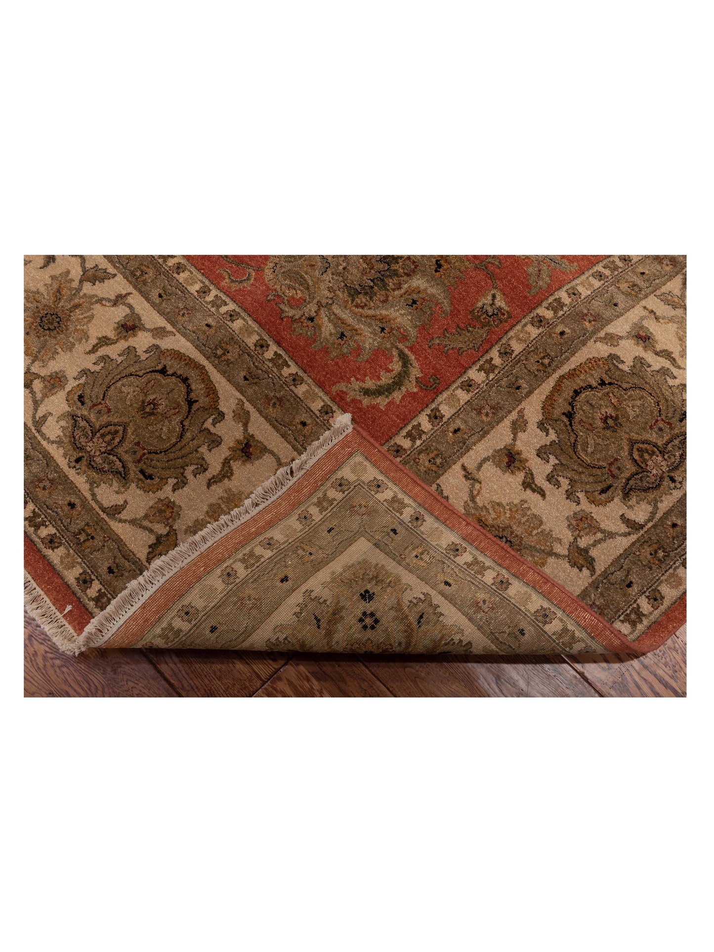 Jallira Orange Ivory 8.2x10.3 Hand Knotted Rug