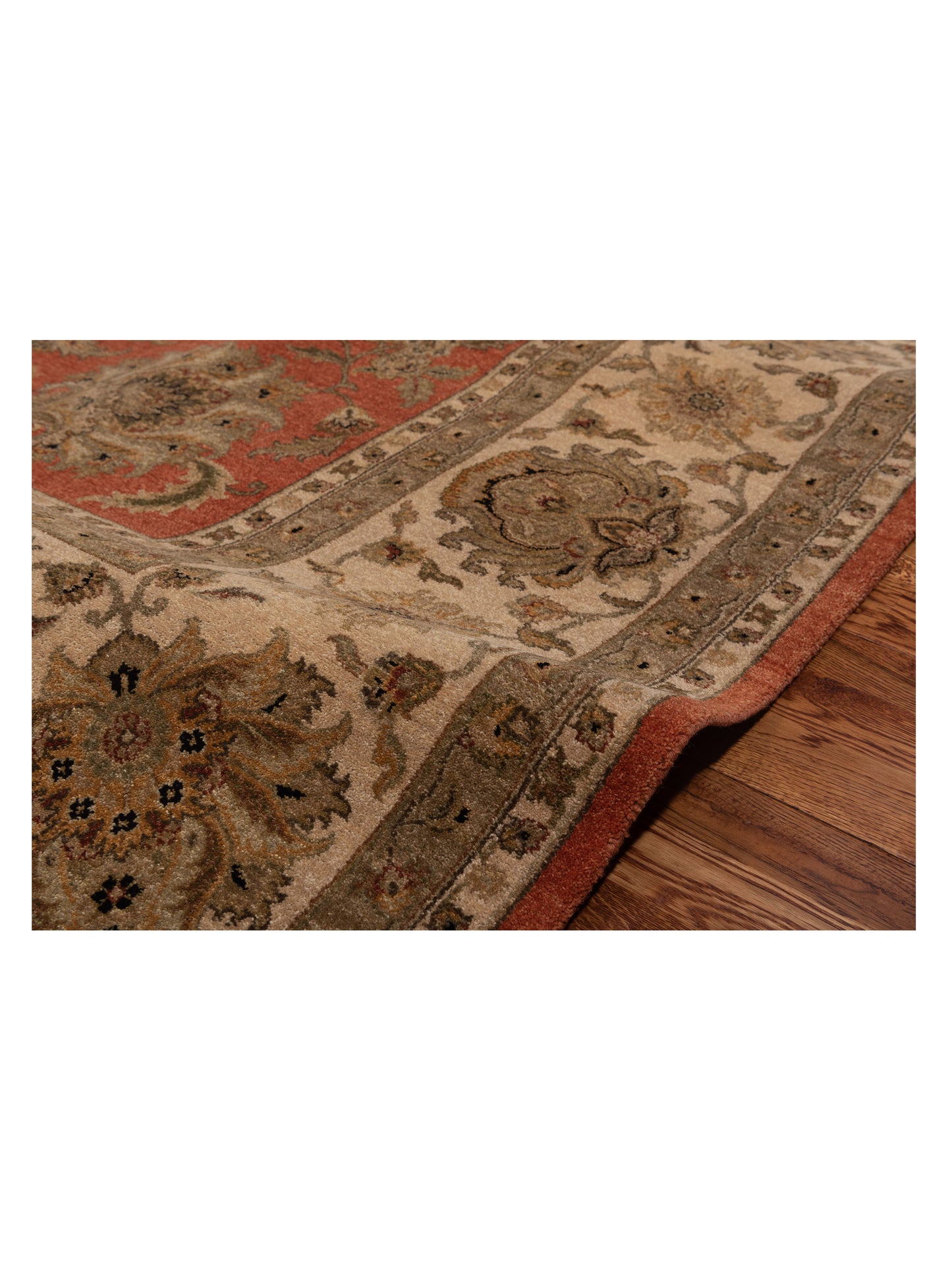 Jallira Orange Ivory 8.2x10.3 Hand Knotted Rug