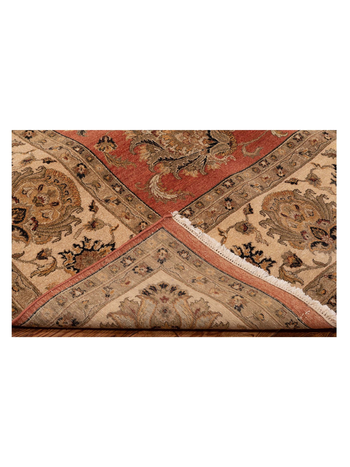 Jallira Orange Ivory 9.1x12 Hand Knotted Rug