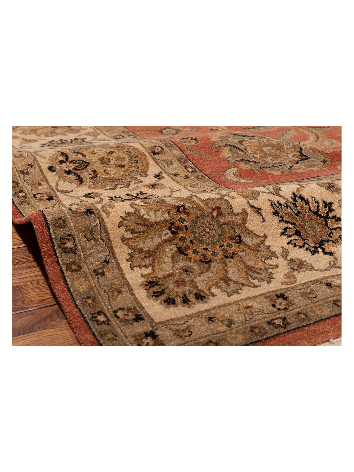 Jallira Orange Ivory 9.1x12 Hand Knotted Rug