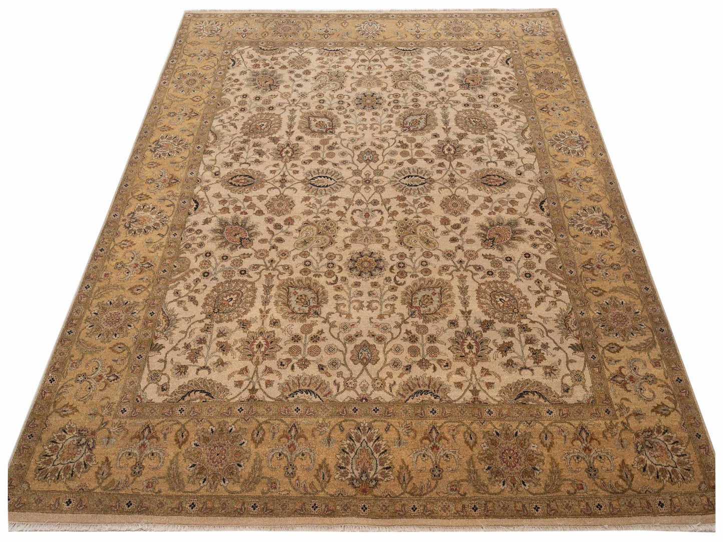 Jallira Ivory Gold 8.2x10.3 Hand Knotted Rug