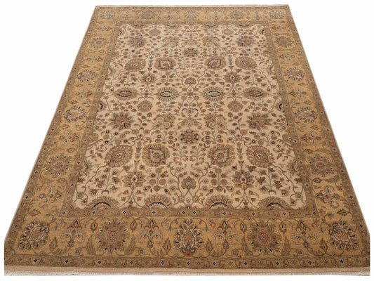 Jallira Ivory Gold 8.2x10.3 Hand Knotted Rug