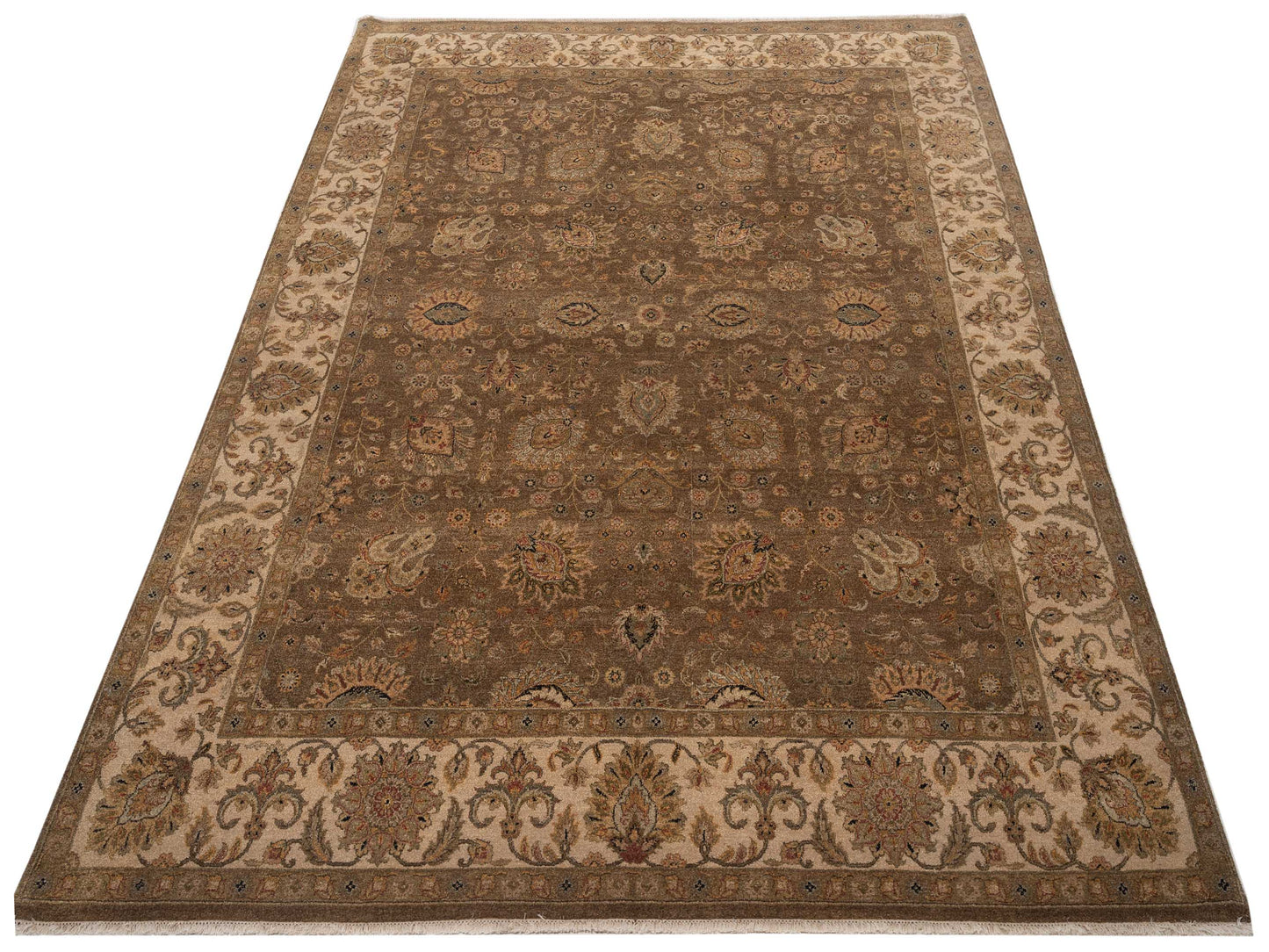 Jallira Brown Ivory 8.3x10.6 Hand Knotted Rug