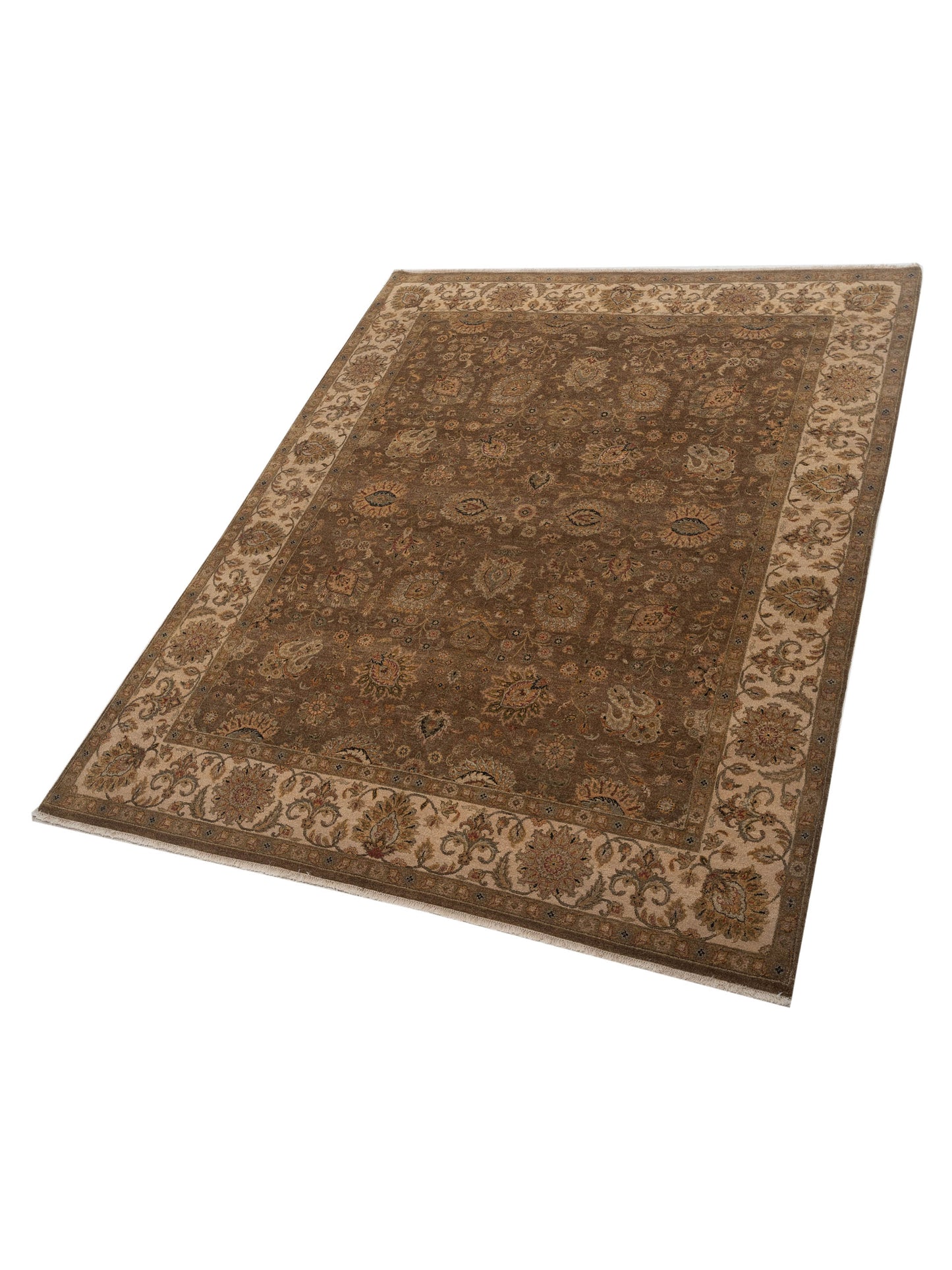 Jallira Brown Ivory 8.3x10.6 Hand Knotted Rug