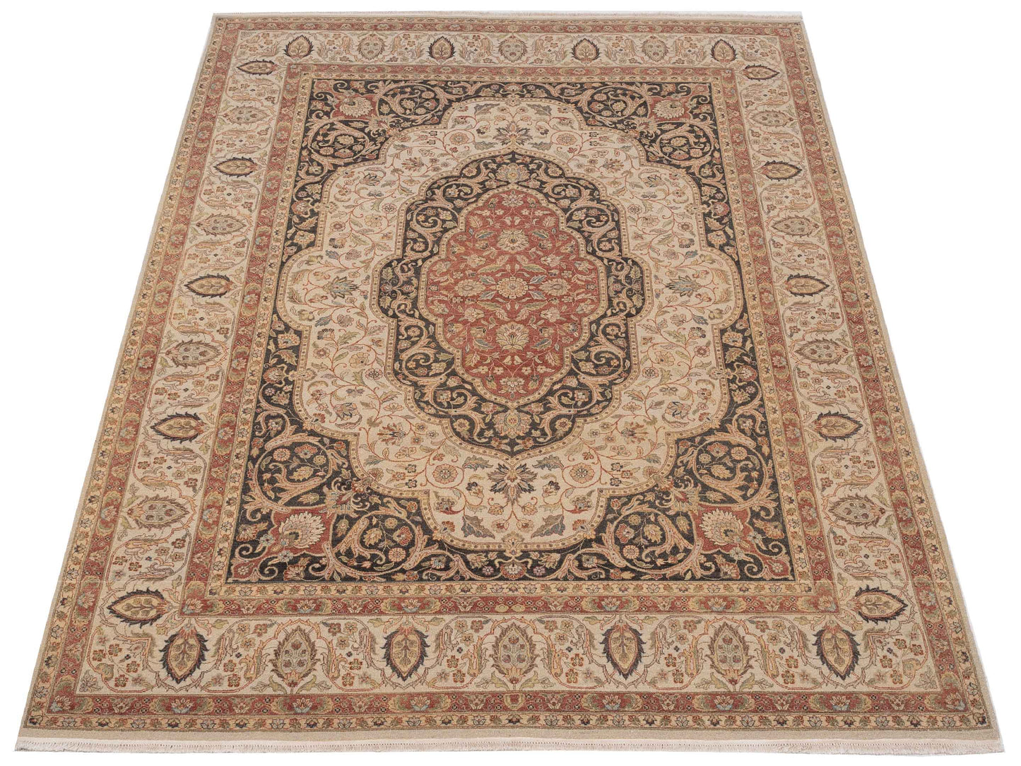 Jallira Charcoal Ivory 9x12.2 Hand Knotted Rug