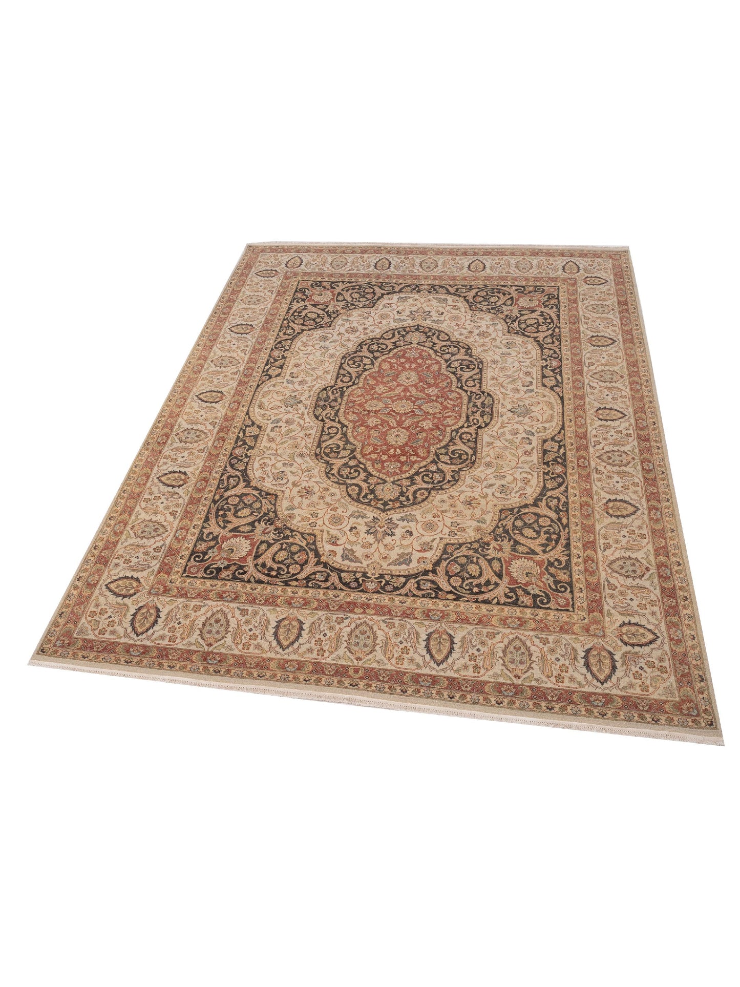 Jallira Charcoal Ivory 9x12.2 Hand Knotted Rug