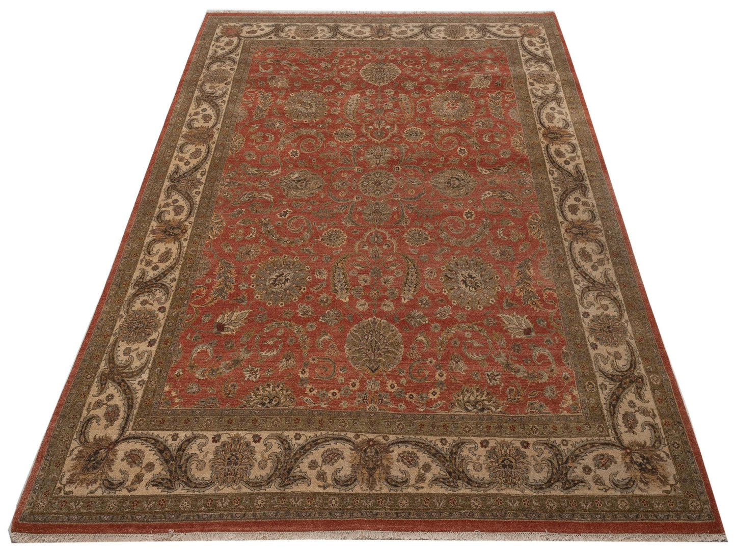 Jallira Rust Ivory 8x11.2 Hand Knotted Rug