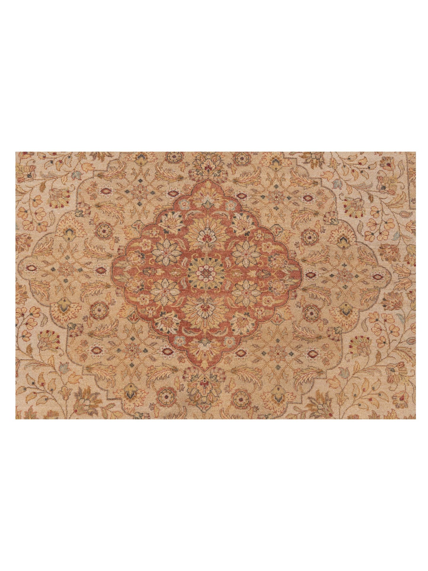 Jallira Beige Gold 8.11x11.10 Hand Knotted Rug