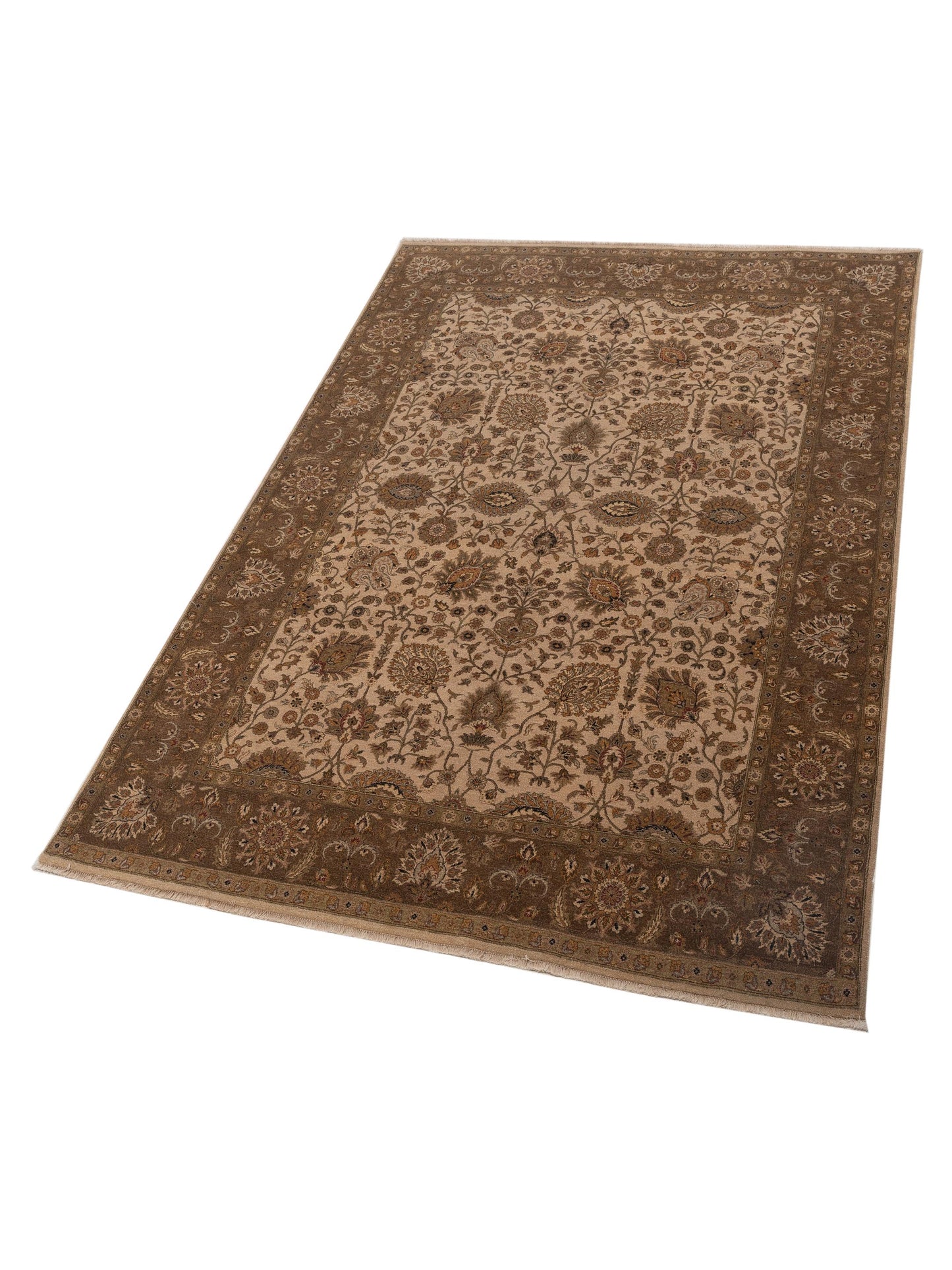 Jallira Ivory Tobacco 7.6x10.10 Hand Knotted Rug