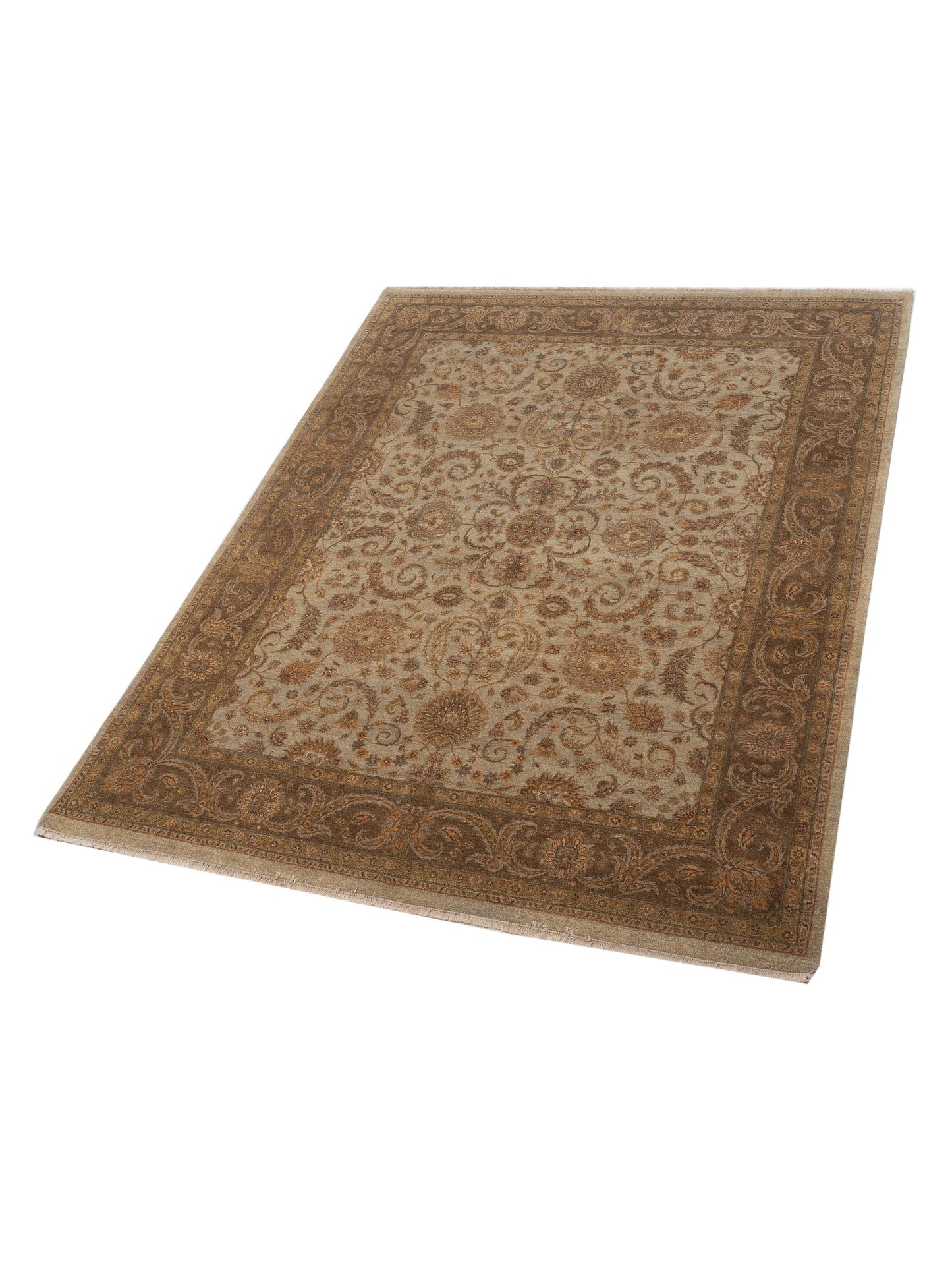 Jallira Silver Brown 7.11x10.5 Hand Knotted Rug