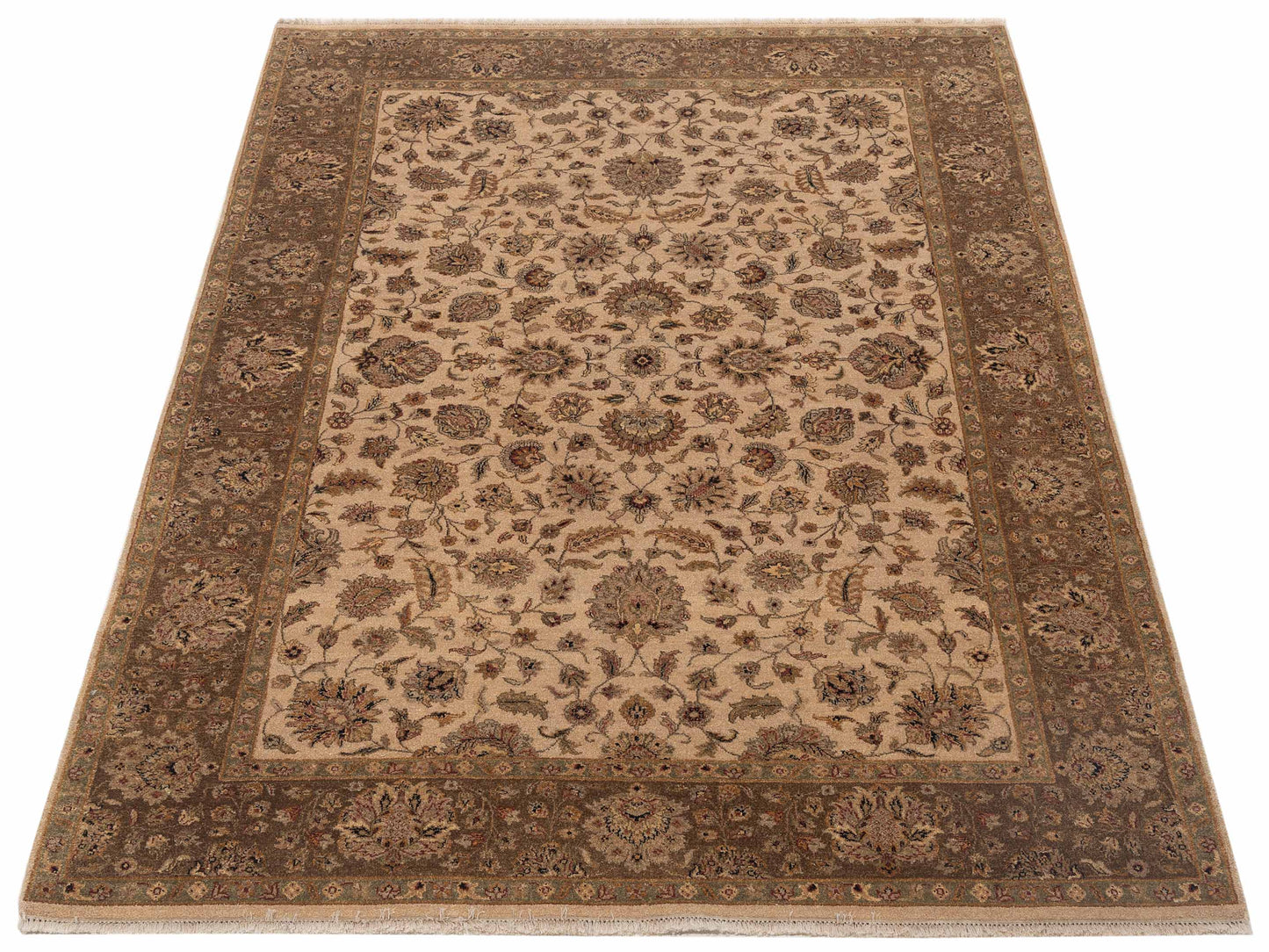 Jallira Beige Brown 6.2x8.6 Hand Knotted Rug