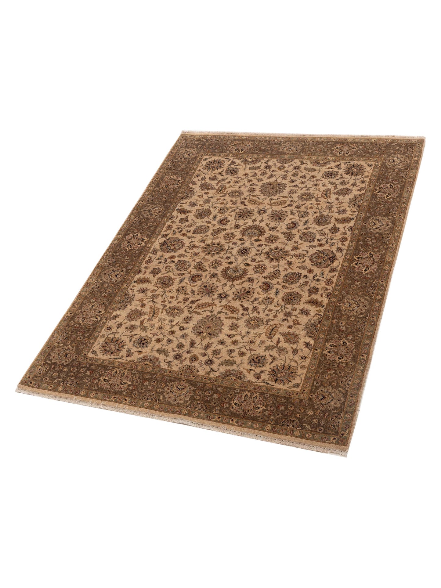 Jallira Beige Brown 6.2x8.6 Hand Knotted Rug