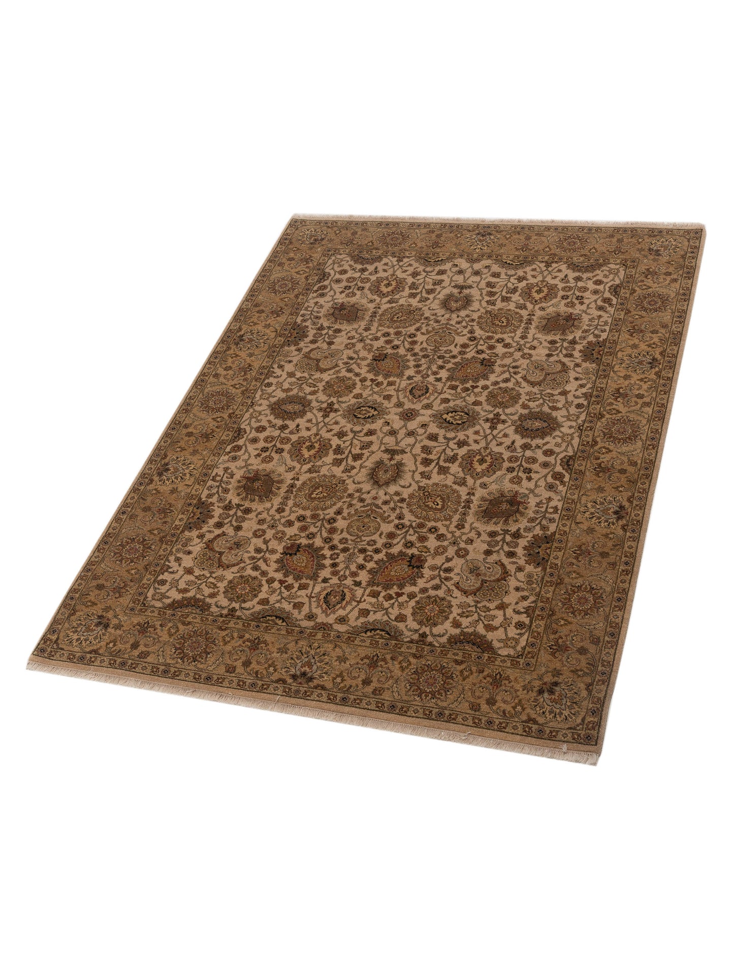 Jallira Beige Gold 6.1x8.5 Hand Knotted Rug