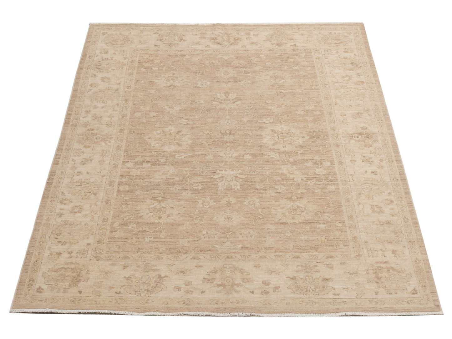 Jallira Beige Cream 6.2x9.6 Hand Knotted Rug