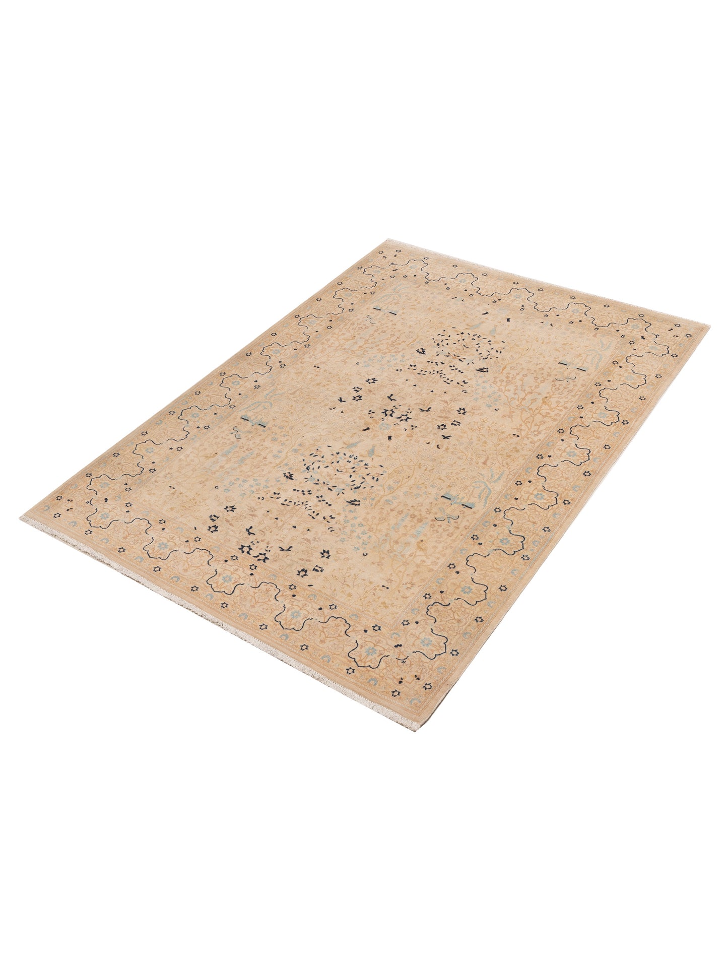 Jallira Beige Beige 6.2x8.7 Hand Knotted Rug
