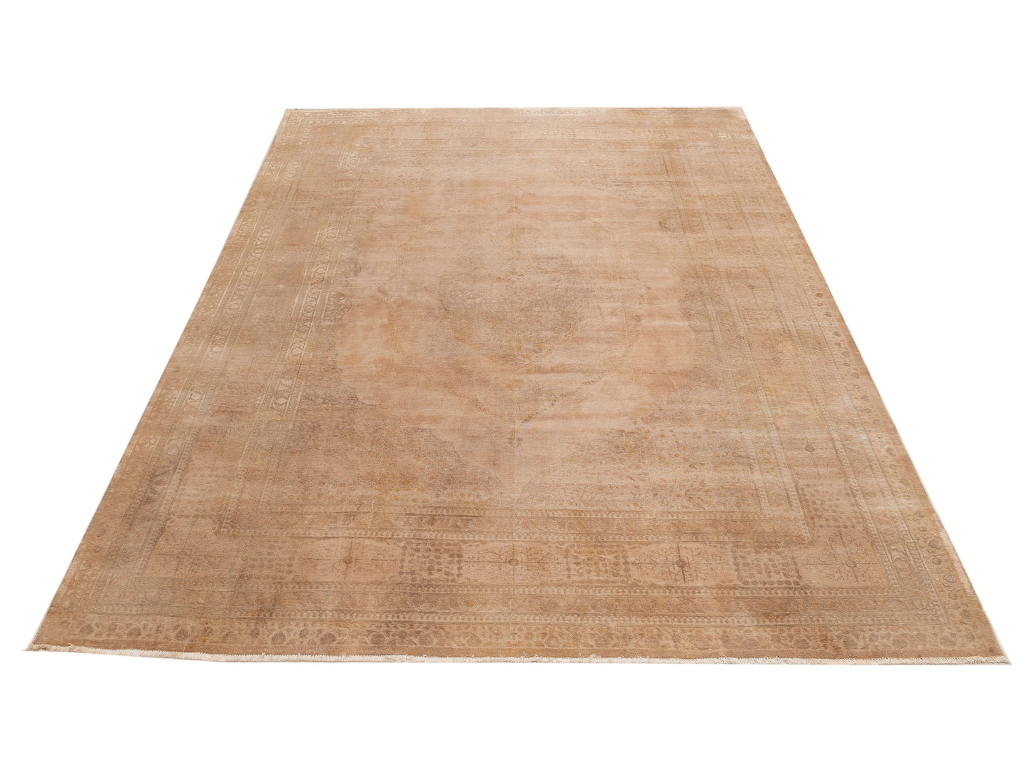 Vintage Yellow 10x13.11 Hand Knotted Rug