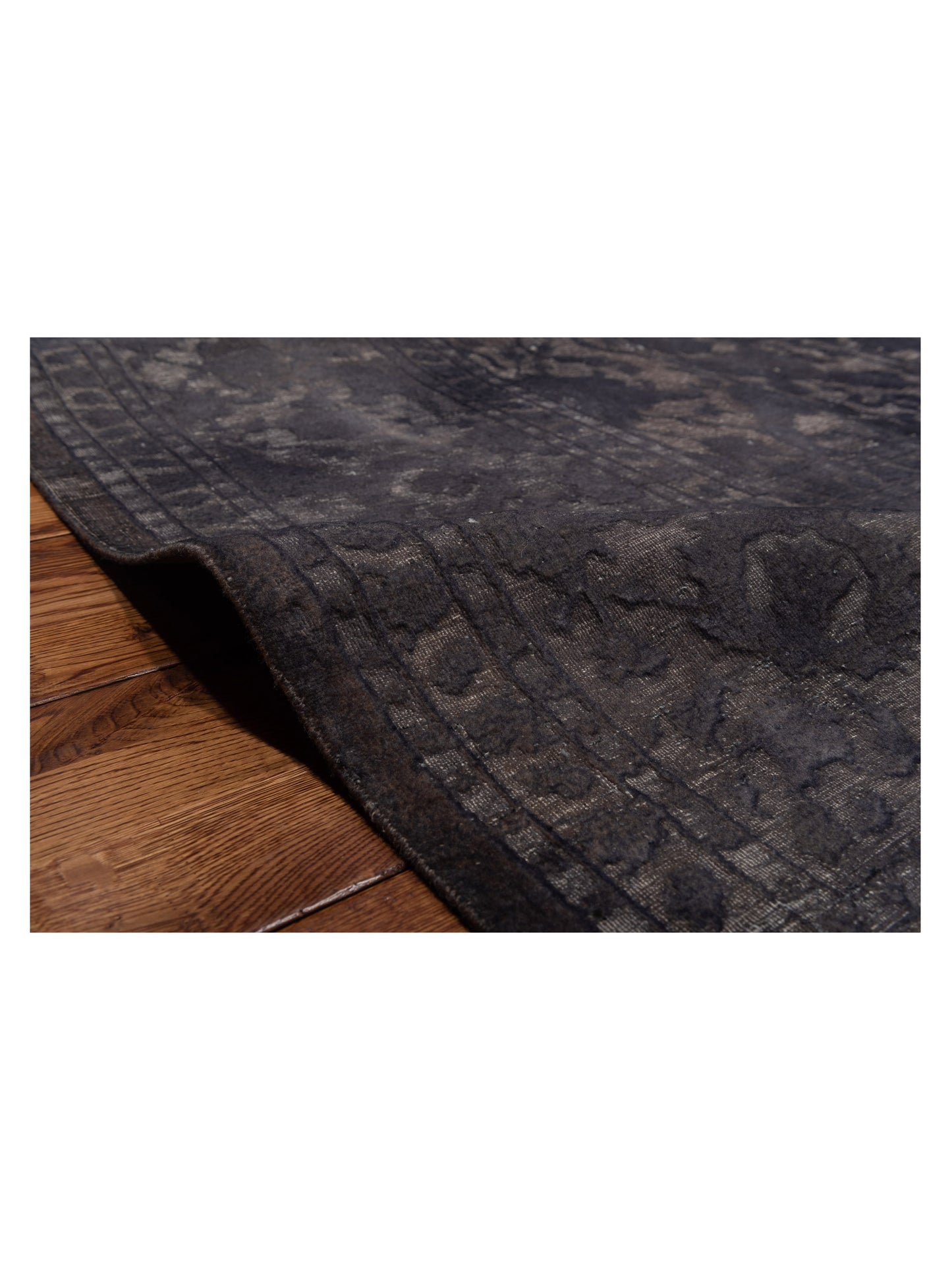 Vintage Dark Gray 10.1x13.5 Hand Knotted Rug