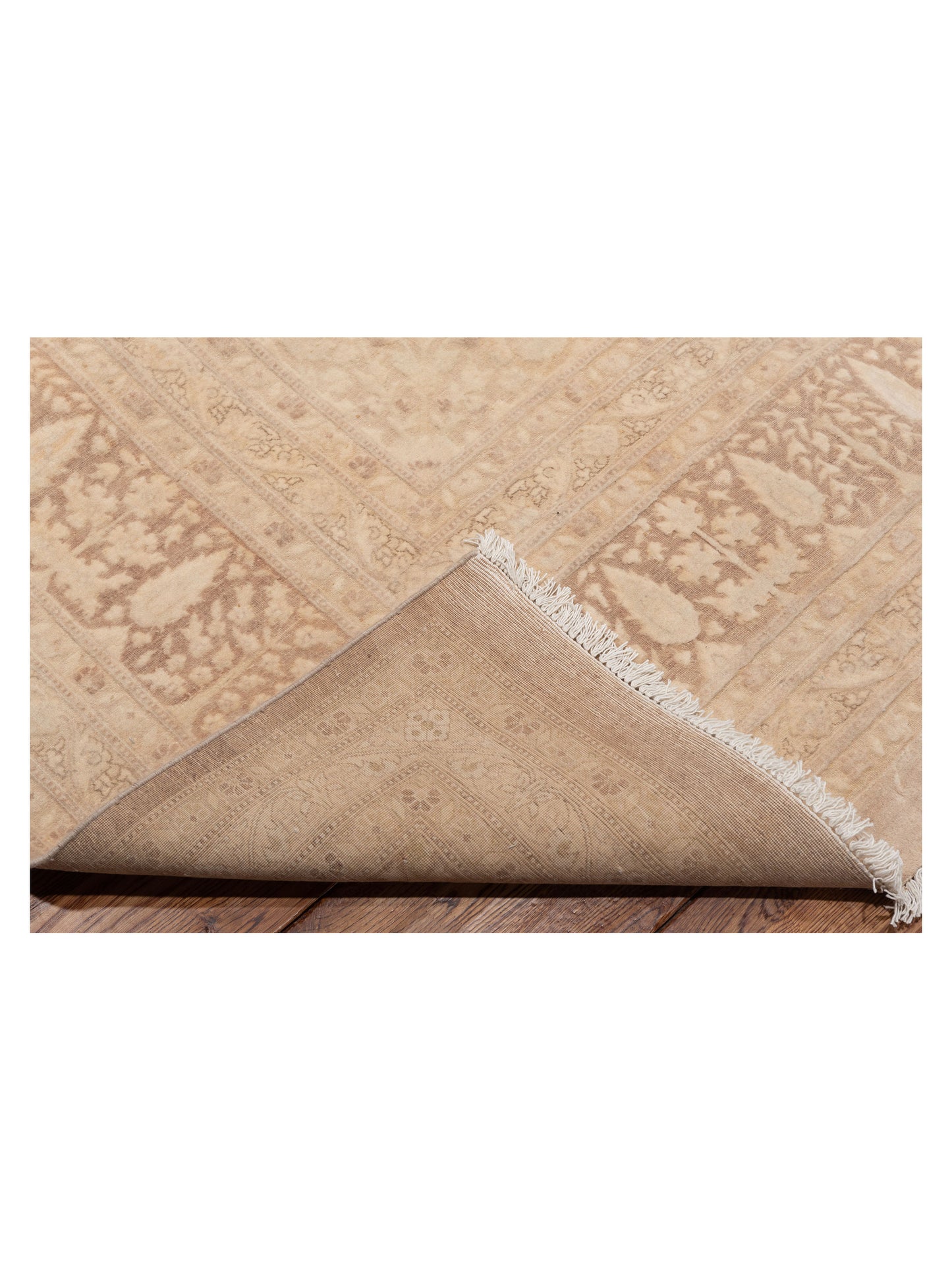 Vintage Beige Brown 10x13.9 Hand Knotted Rug