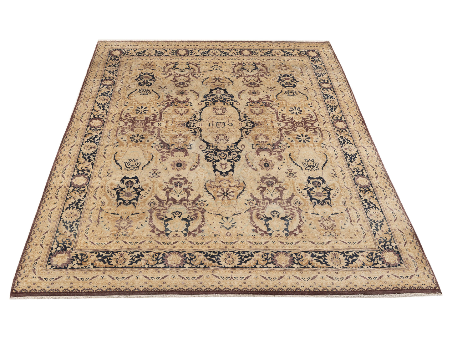 Jallira Burgundy Navy 8.1x10.3 Hand Knotted Rug