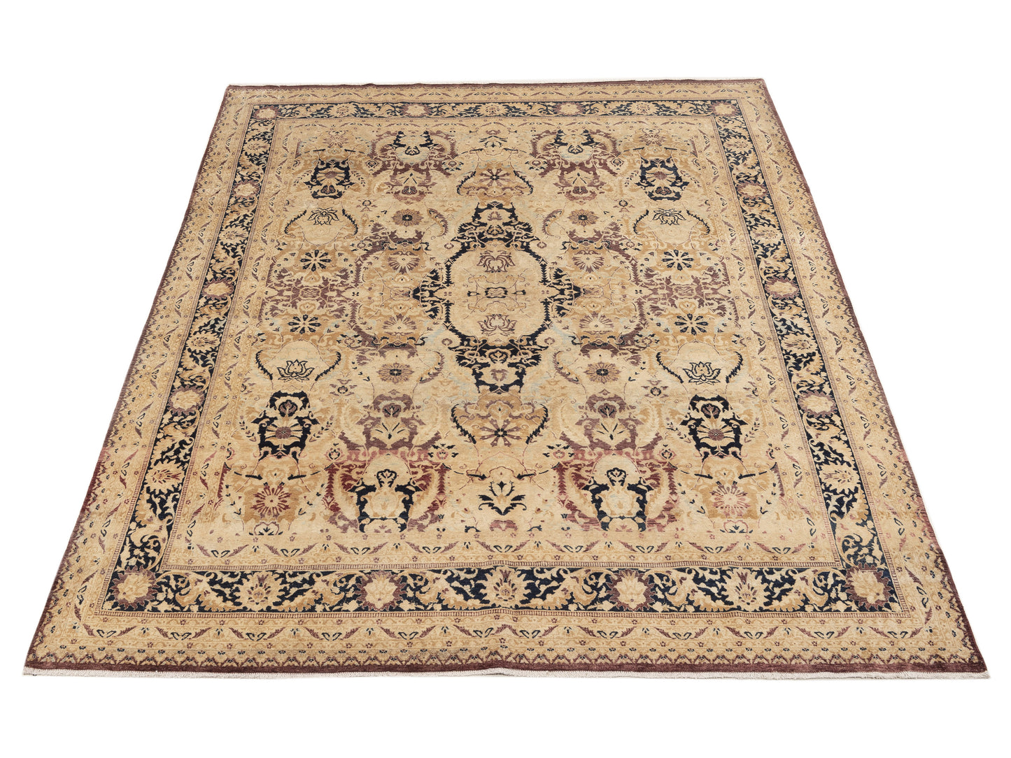 Jallira Burgundy Black 7.11x10 Hand Knotted Rug