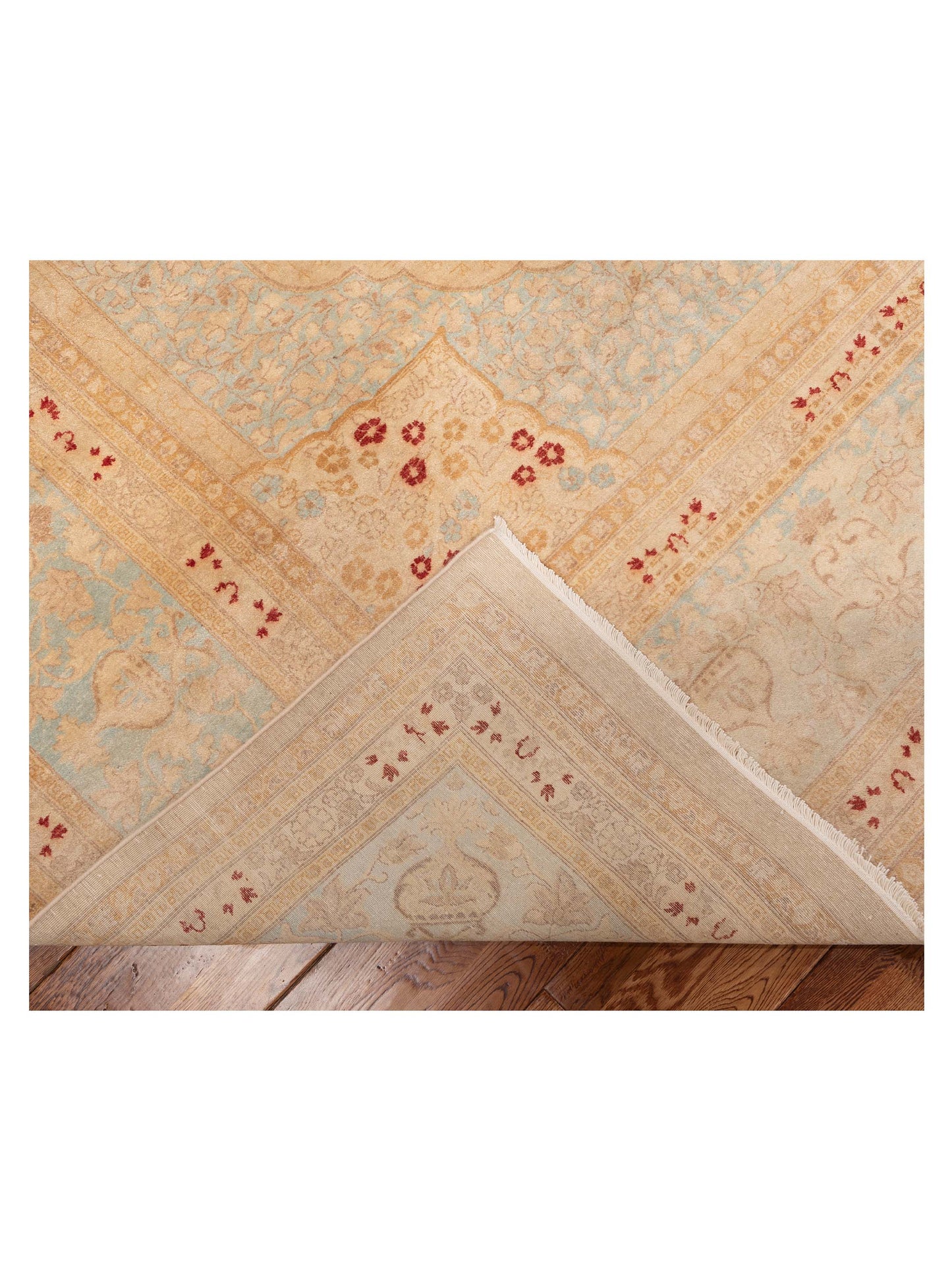 Jallira Gold Blue 8.2x10.5 Hand Knotted Rug